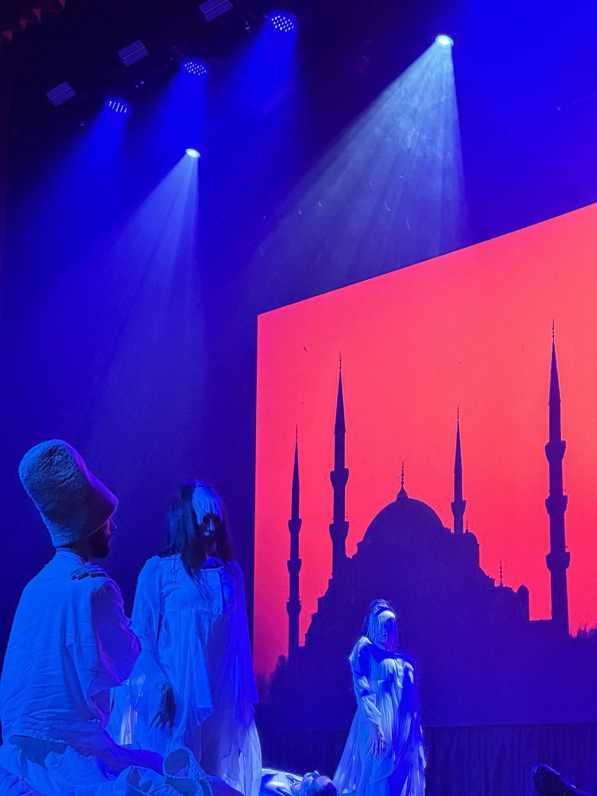 Whirling dervish performance with projection